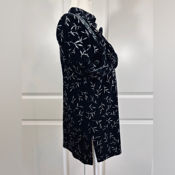 Black Velvet Jacket Blazer Silver Metallic Womens Evening Formal SZ 10P - Picture 6 of 14